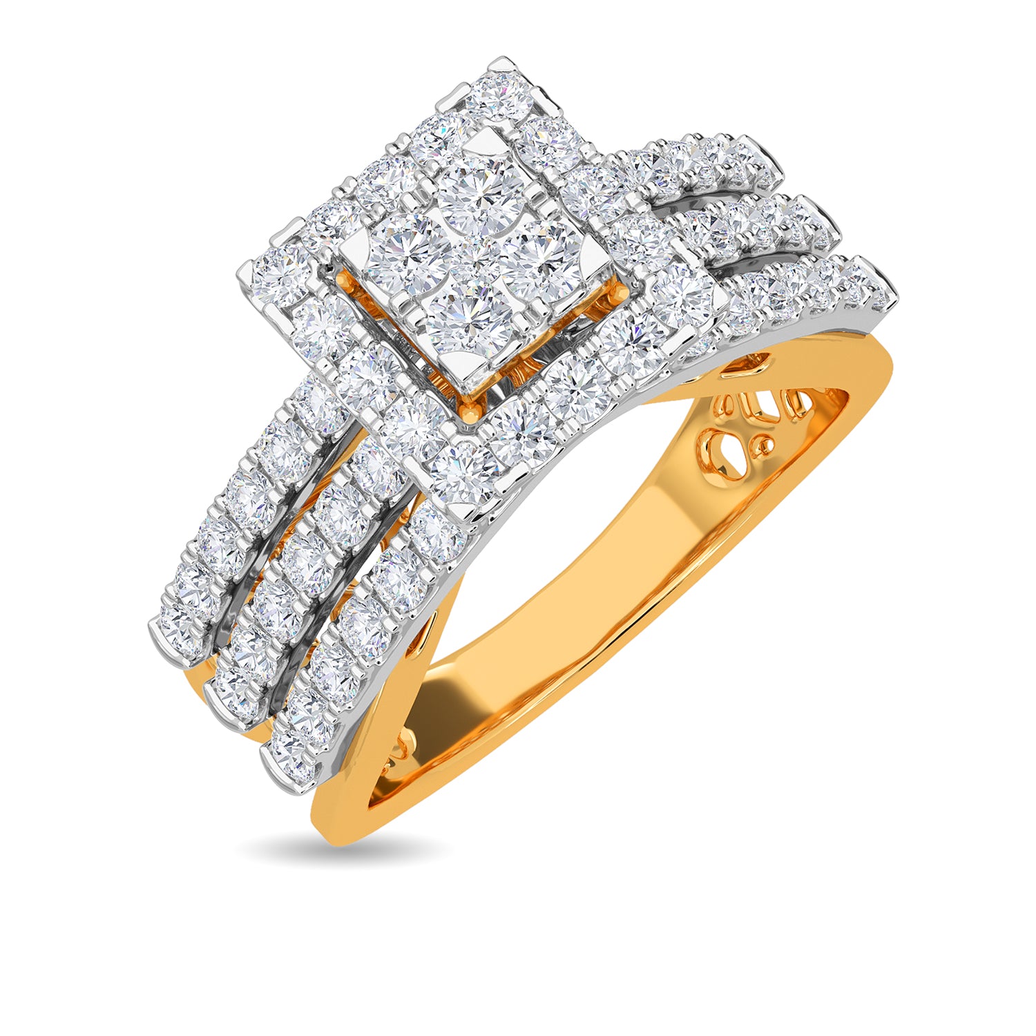 KISNA Real Diamond Jewellery 14KT Rose Gold SI Diamond Ring