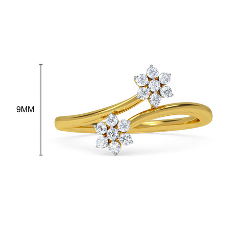 Duo Floret Diamond Ring