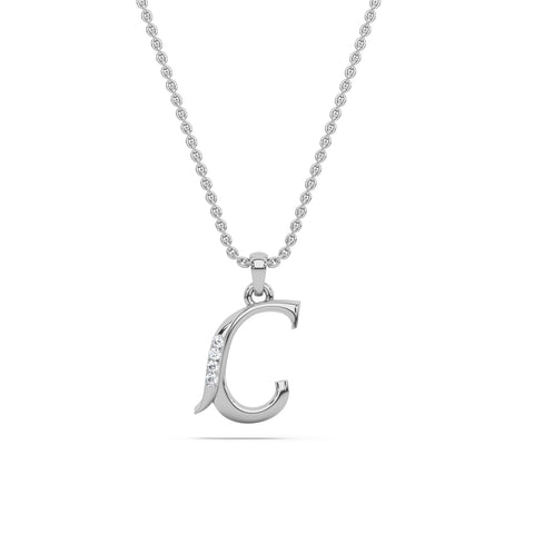 Alphabet C Diamond Pendant