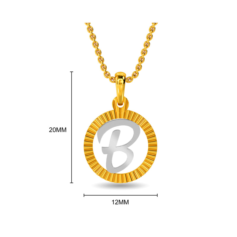 Initial B Gold Pendant