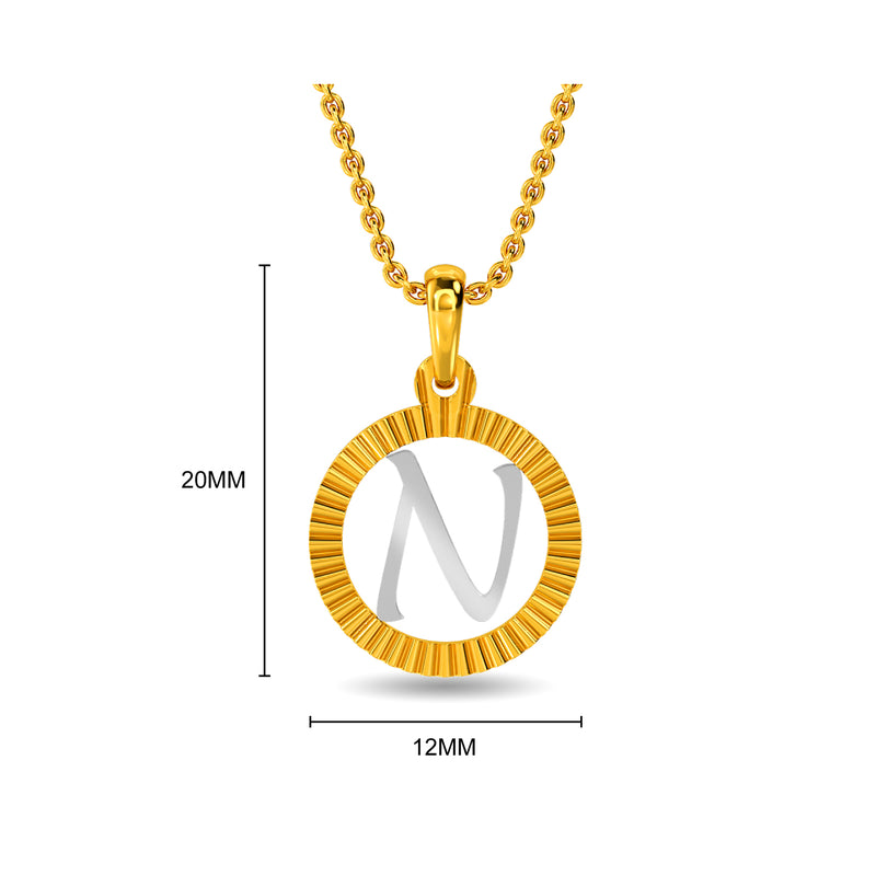 Initial N Gold Pendant