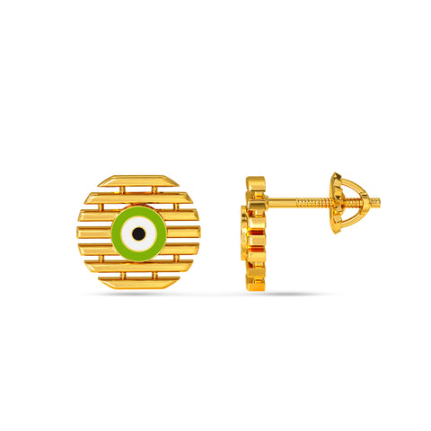Jale Evil Eye Gold Earring