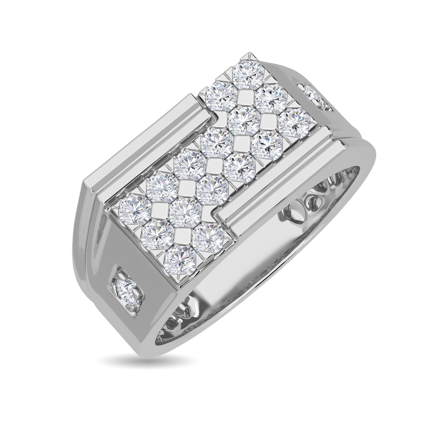 Buy 18K White Gold Diamond Men's Wedding Band 18K Two Tone Gold Diamond  Wedding Ring Men's Diamond Ring 18K Gold Diamond Engagement Ring Online in  India - Etsy