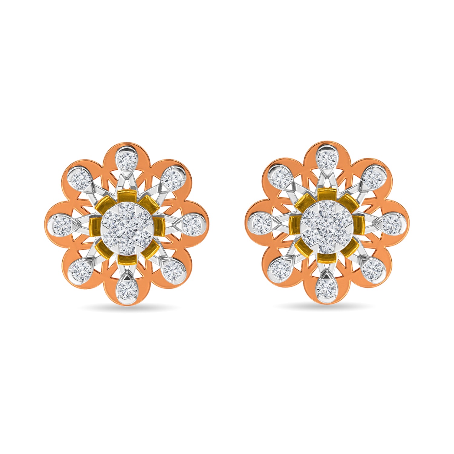 Buy Diamond Stud Branca Earring Online - Top Earring For Women – Kisna