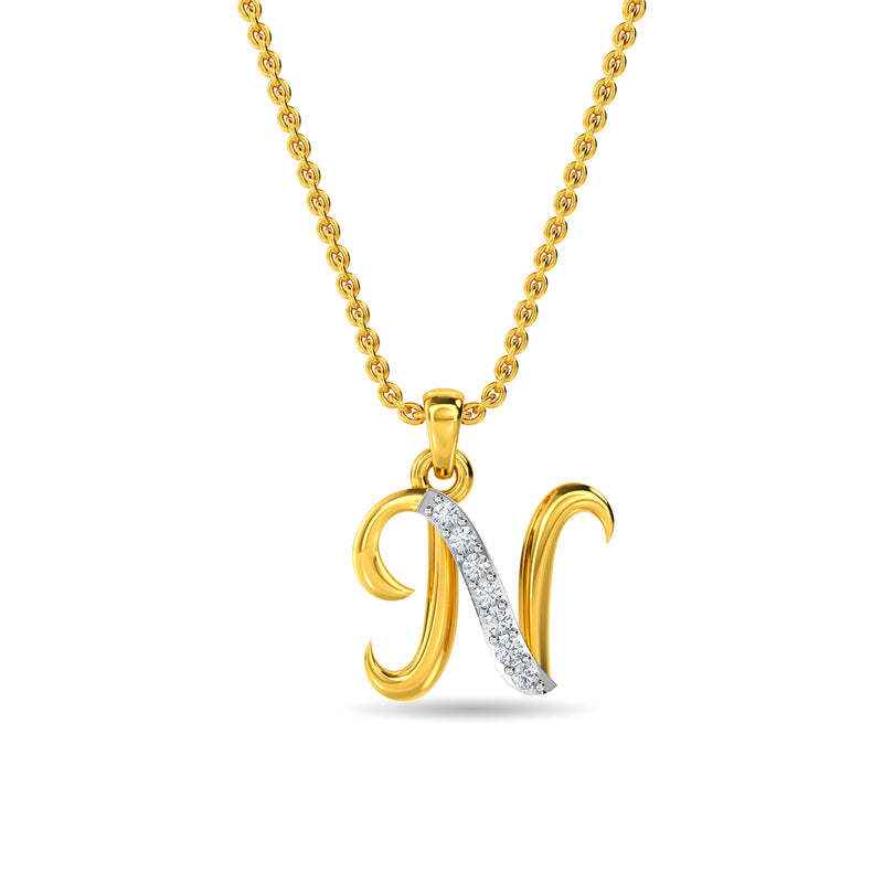 Dazzle Alphabet N Diamond Necklace | Sleek Modern Design | CaratLane