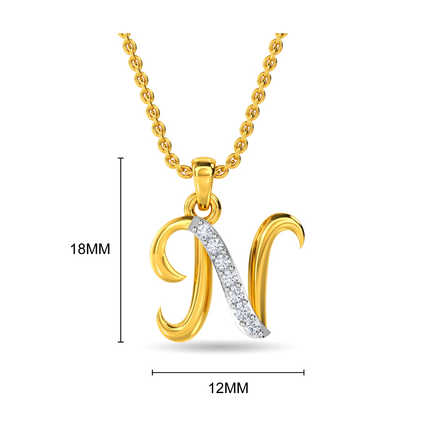 14K Gold Script Initial Pendant Letter N, Initial Jewelry, Gold Letter N  Initial Charm Necklace, N Initial Monogram Pendant Letter N - Etsy