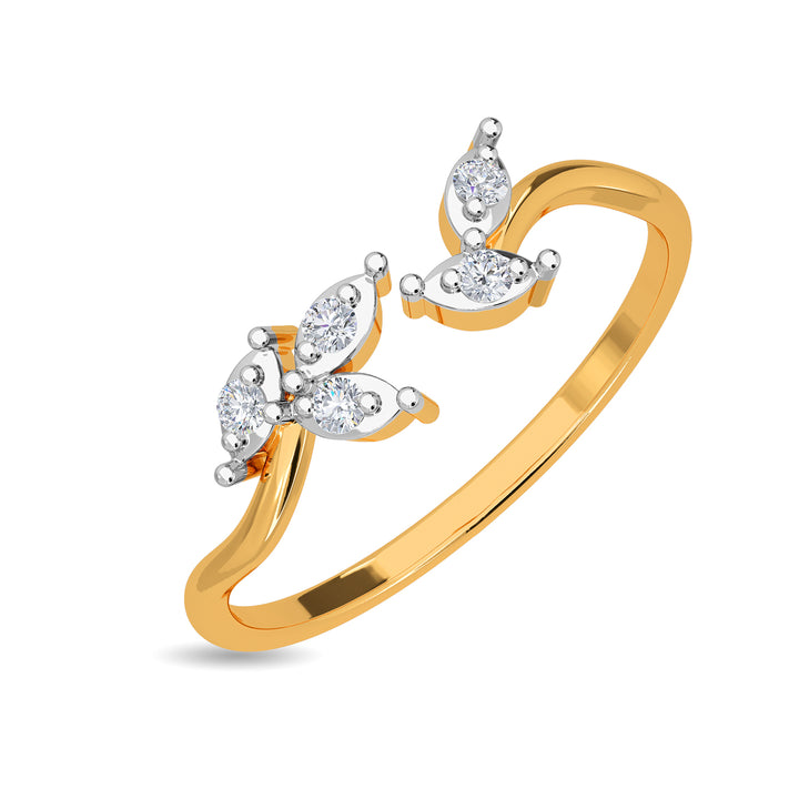 Open Ring Twist Wedding Band Casual Ring 14K Gold Diamond Ring Minimalist Design  Ring Women / Valentine's Day Gift - Etsy
