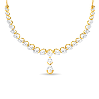 Buy Caliesta Gold 18 KT Rose Gold Semi Long Necklace for Women Online