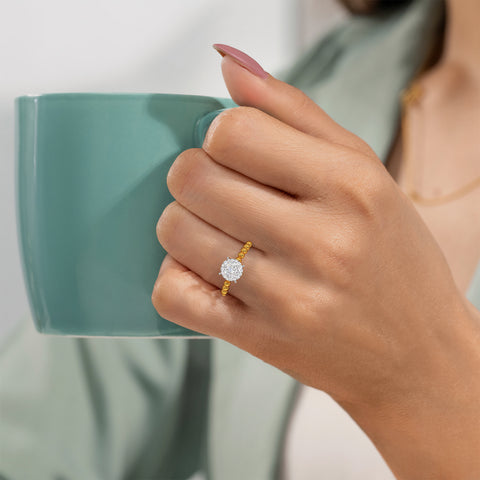 Round Solitaire Look Ring