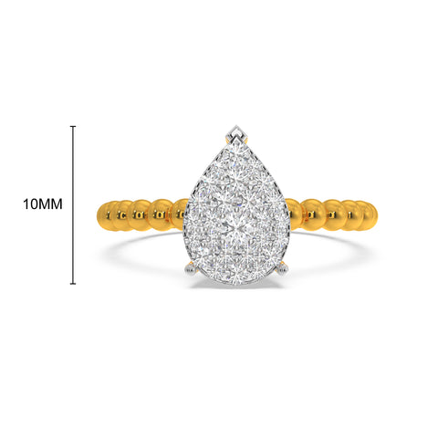 Pear Solitaire Look Ring