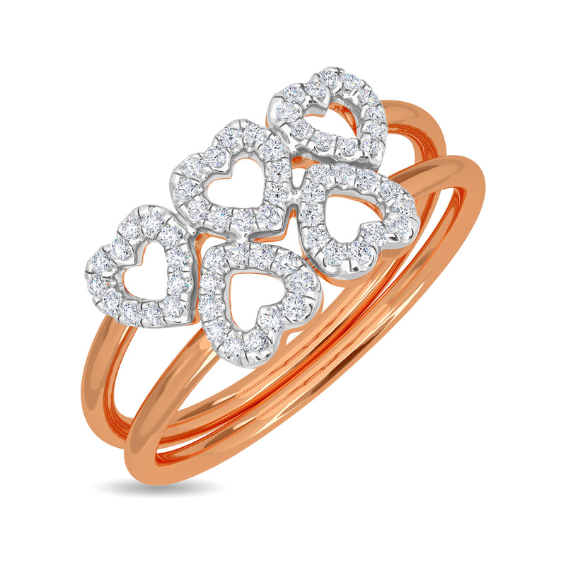 Buy quality Silver 925 double heart shape ring sr925-43 in Ahmedabad