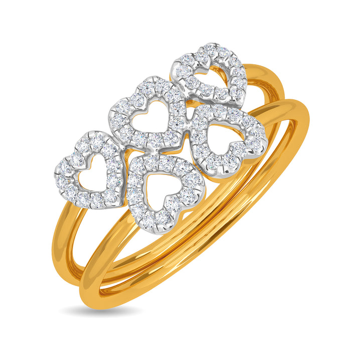 Dream Hearts Gold Diamond Heart Ring