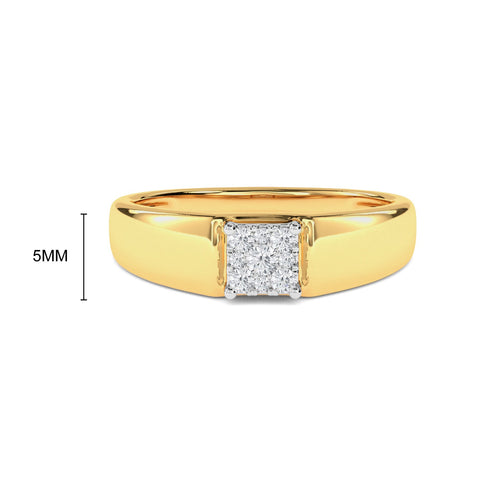 Square Classic Band Ring For Him