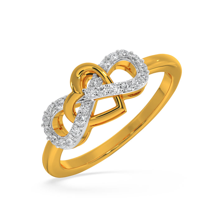 kiss of Love diamond and gold ring For Her