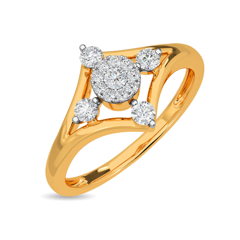 Buy quality 18kt / 750 yellow gold religious om diamond ring for women  7lr91 in Pune