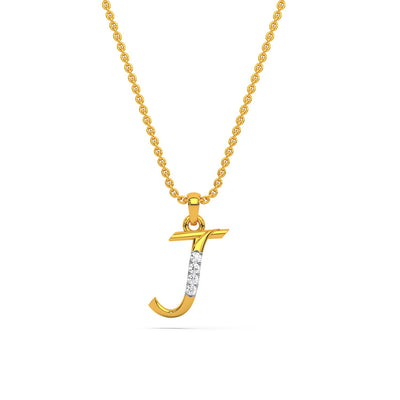 Alphabet J Diamond Pendant