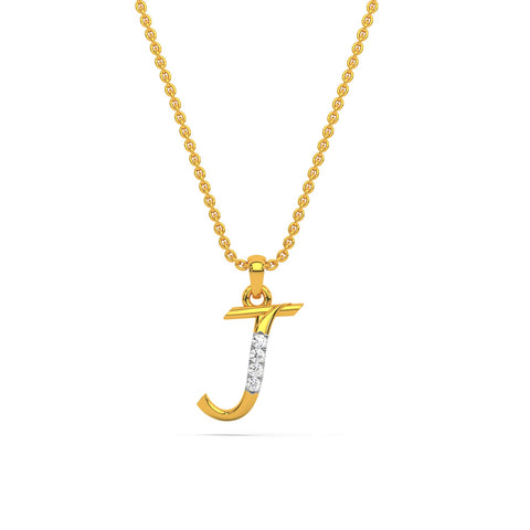 Alphabet J Diamond Pendant