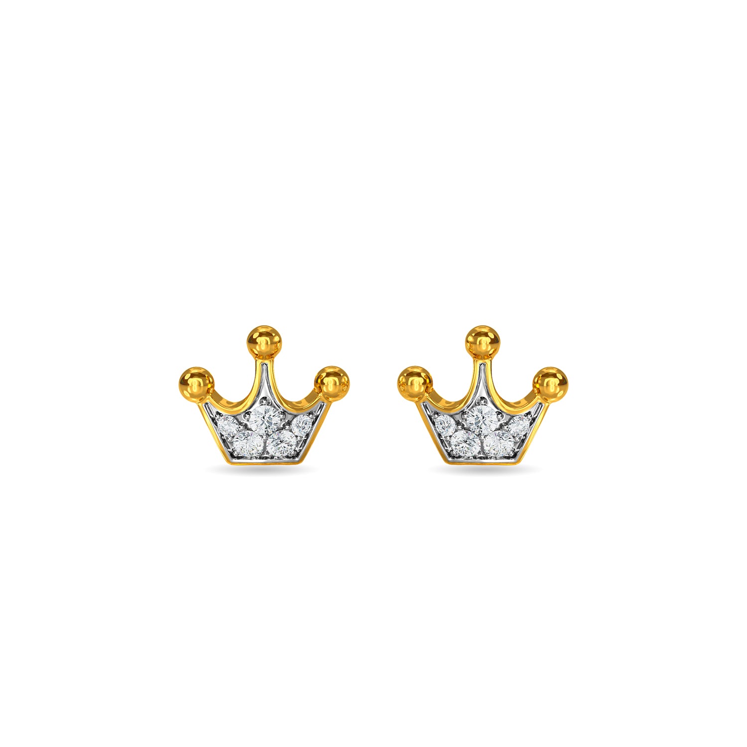 Disney Children's Princess Crown Stud Earrings in 14k Gold - Macy's
