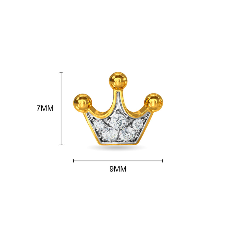 Amazon.com: 14k Yellow Gold Crown Stud Earrings with Screw Back: Clothing,  Shoes & Jewelry