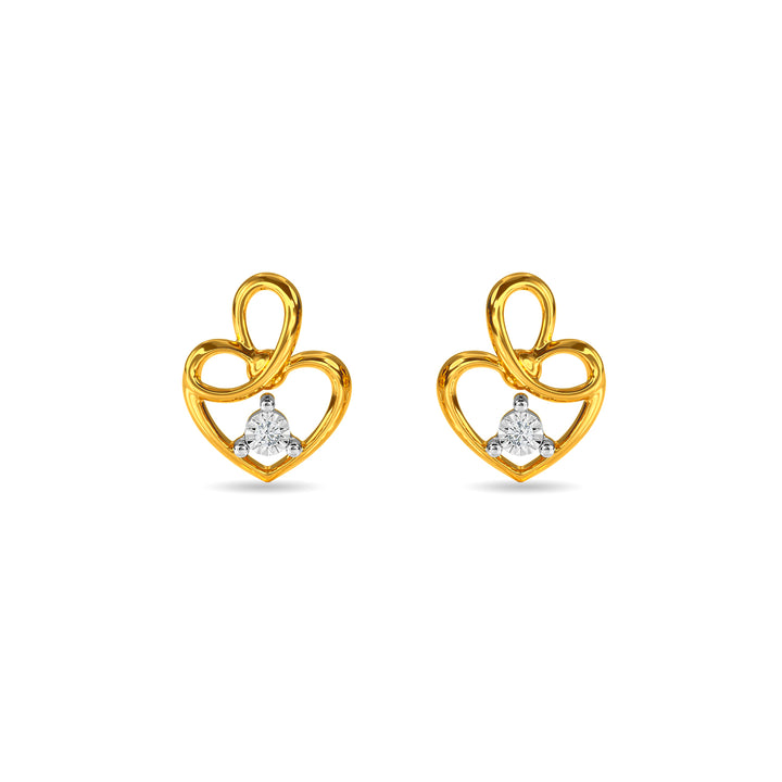 Buy Infinity Heart Diamond Earrings 18 KT yellow gold (2.53 gm). | Online  By Giriraj Jewellers