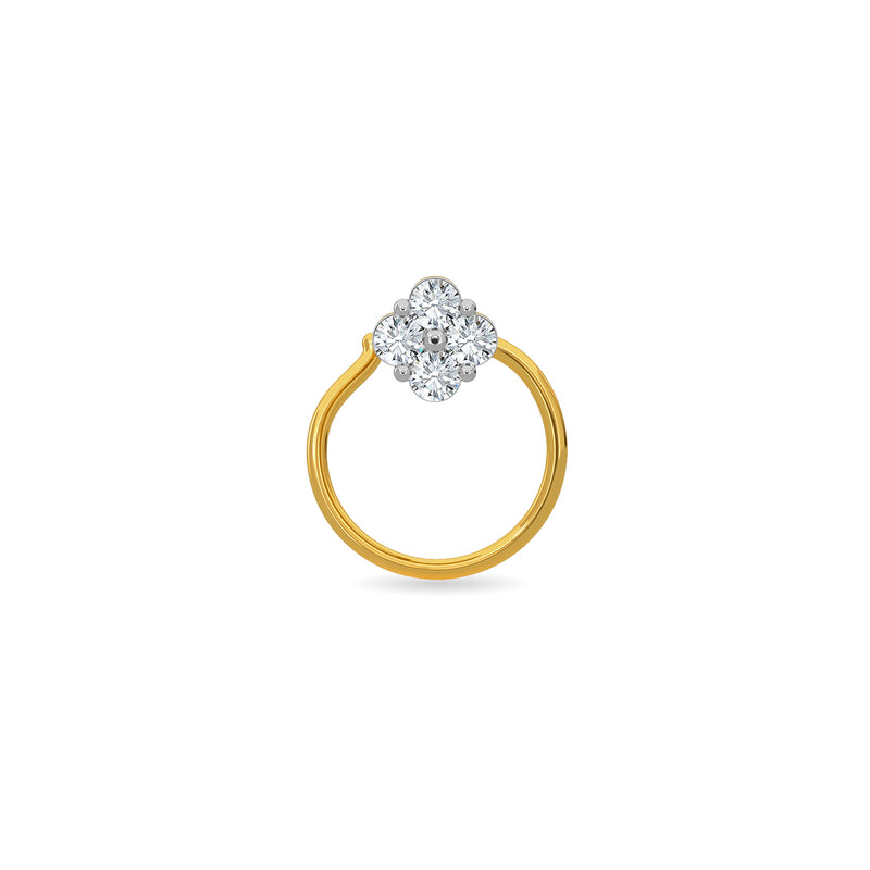 0.50Cent Real Diamond Nose Pin Stud Round Shape 14k Gold. at Rs 9000 | New  Delhi | ID: 26794747830