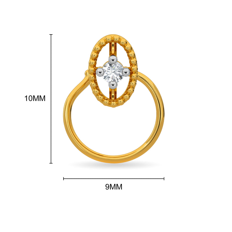Diamond Heart Signet Ring - 18K Champagne Gold