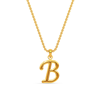 Alphabet B Gold Pendant