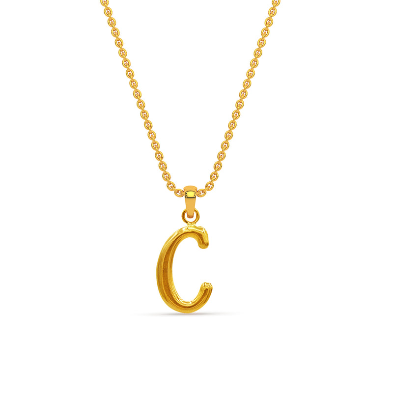 Alphabet C Gold Pendant