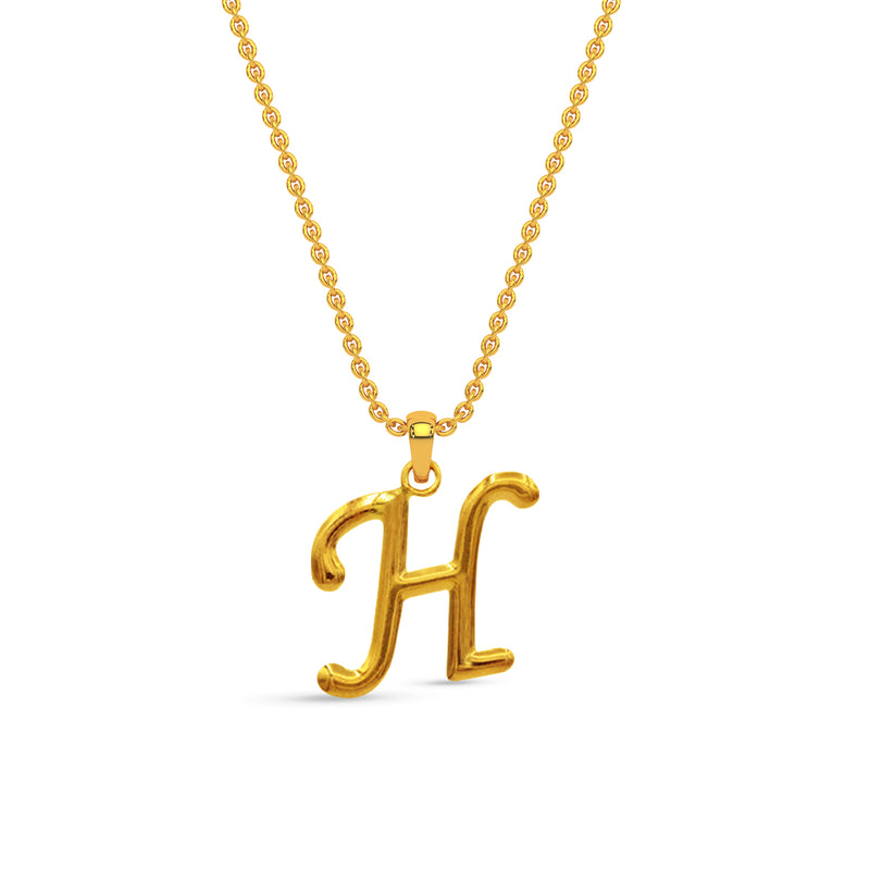 Alphabet H Gold Pendant