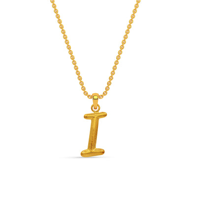 Alphabet I Gold Pendant