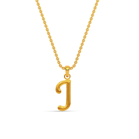 Alphabet J Gold Pendant