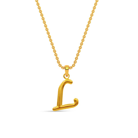 Alphabet L Gold Pendant