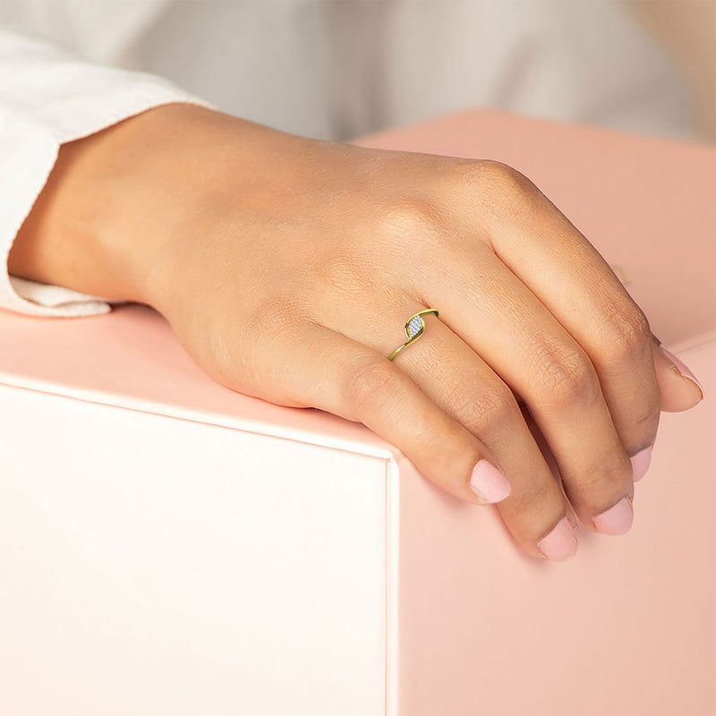 Miniscule Marquise Diamond Ring
