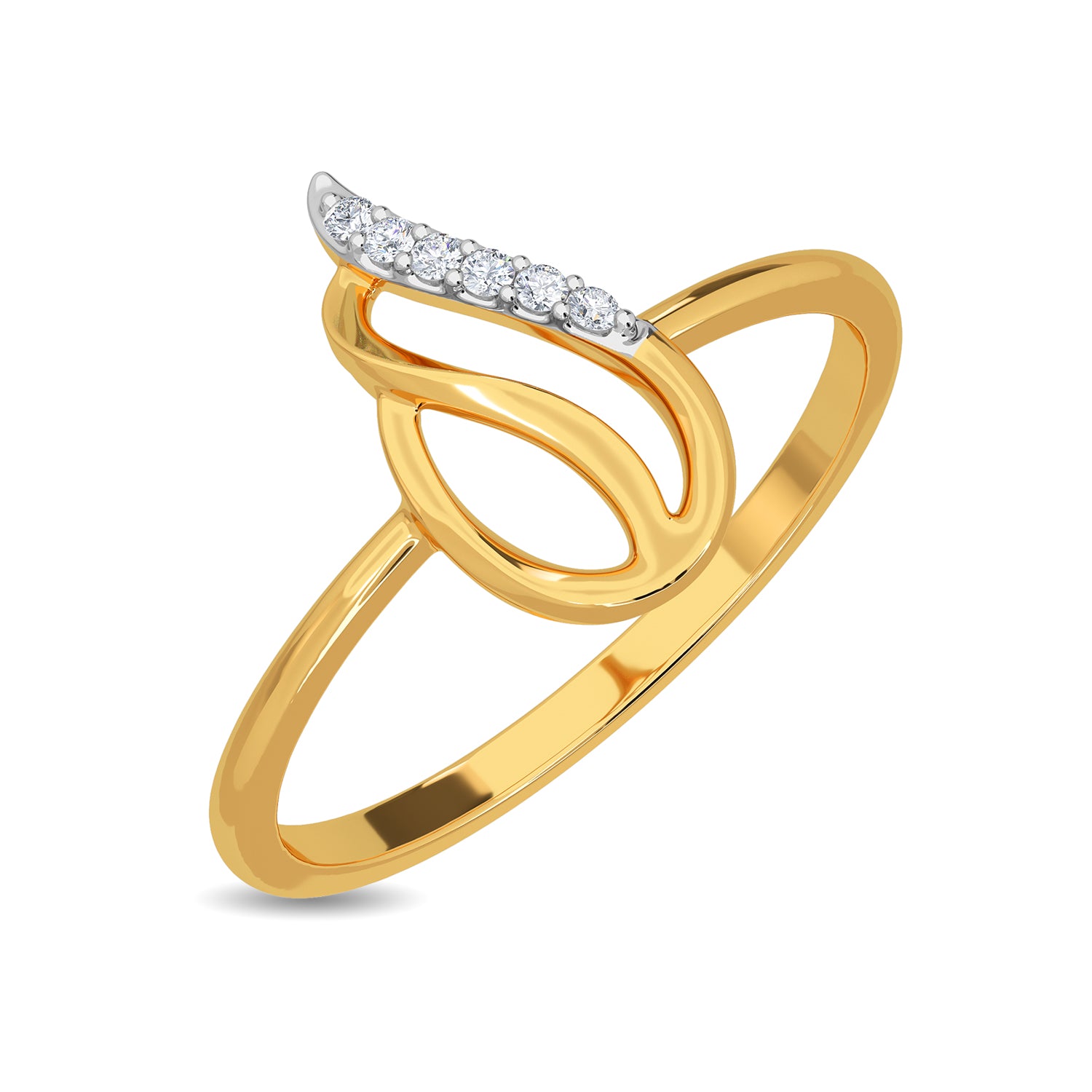 Rose Cut Rectangle Salt and Pepper Diamond Ring in Yellow Gold - EC Design  Jewelry