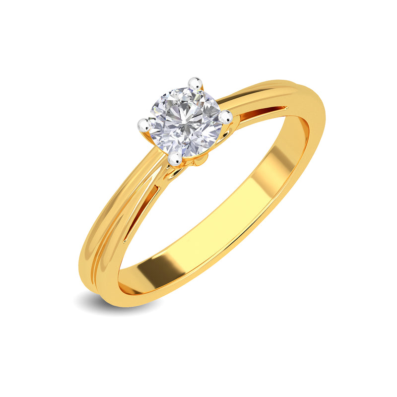 0.50 CT Blue Solitaire Ring