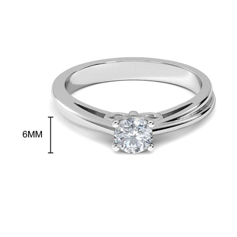 0.50 CT Blue Solitaire Ring