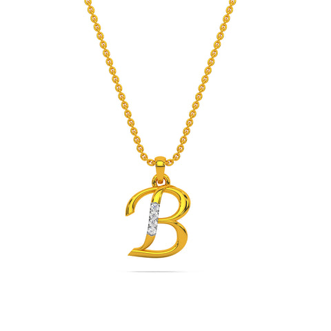 Alphabet B Diamond Pendant