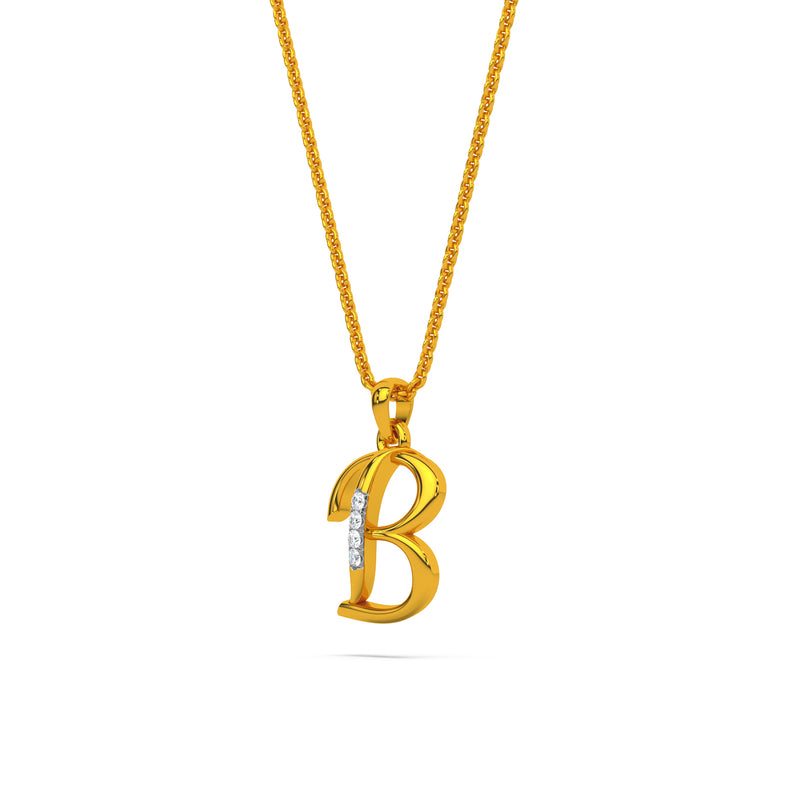 Alphabet B Diamond Pendant