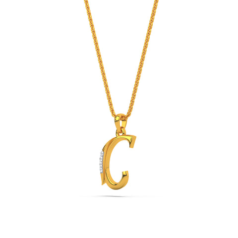 Alphabet C Diamond Pendant