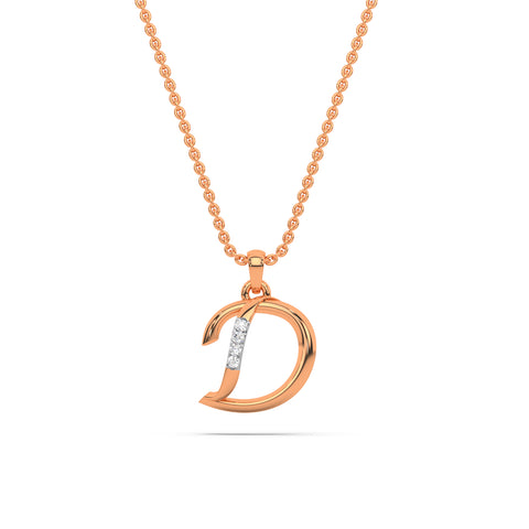Alphabet D Diamond Pendant