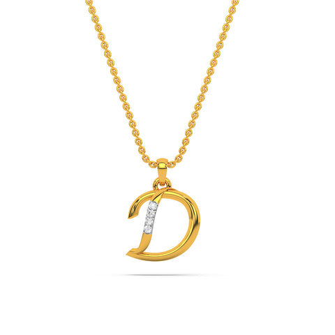 Alphabet D Diamond Pendant