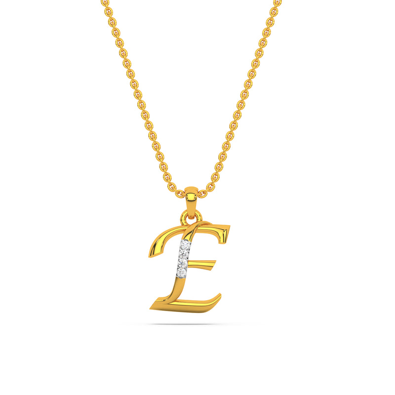 Alphabet E Diamond Pendant