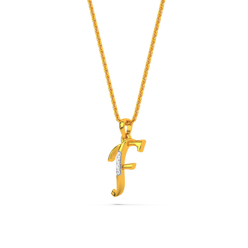 Alphabet F Diamond Pendant