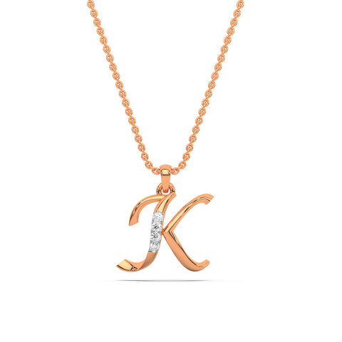 Alphabet K Diamond Pendant