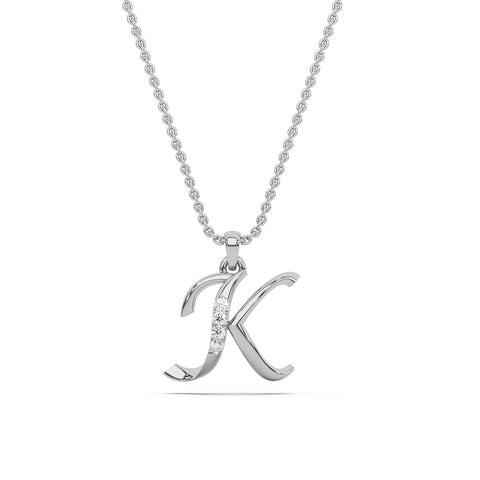 Alphabet K Diamond Pendant