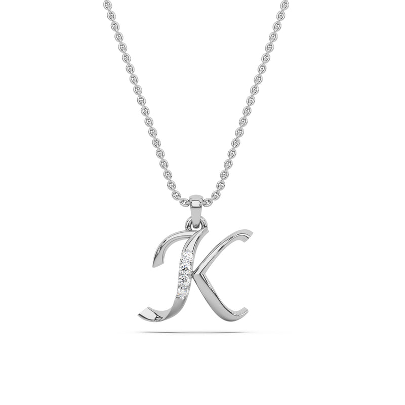 Sterling Silver Initial Letter K Pendant Necklace - Large, Medium, Small  Roman | eBay