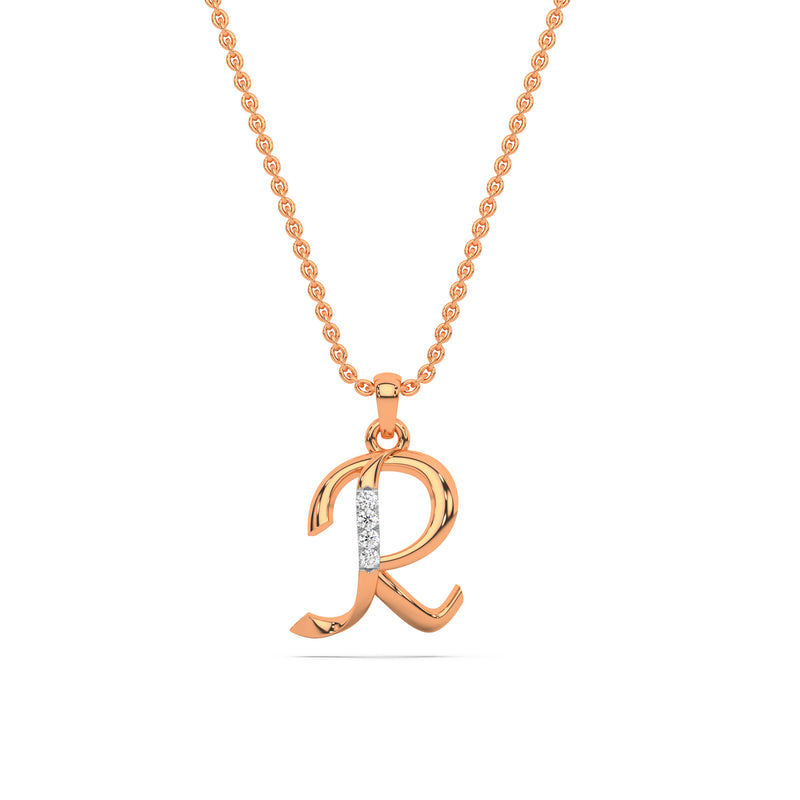 PDPAOLA Gold Plated Floating Letter R Necklace