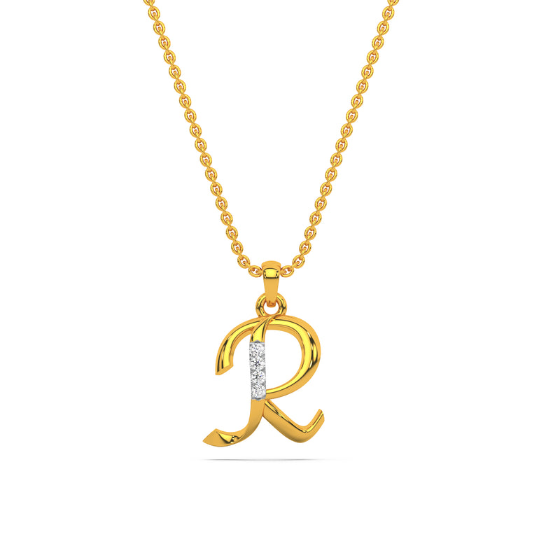 Alphabet R Diamond Pendant