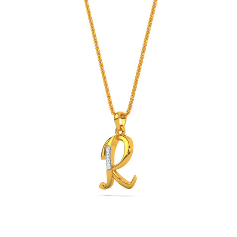 Alphabet R Diamond Pendant