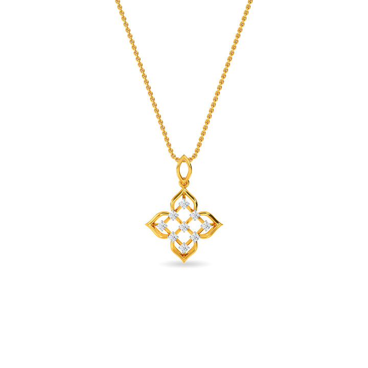 Star Blossom Diamond & Pink Gold Pendant Necklace